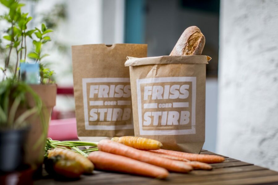 paper bag lunch bag with white toner print