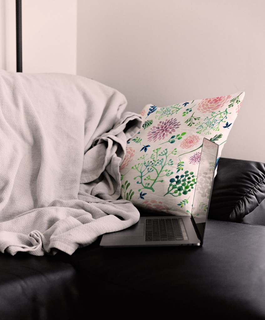 Sublimation Printing with Ghost Sublime Toner on white Pillow with flower pattern