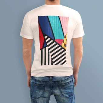 t-shirt design with abstract colorful pattern printed with ghost sublime toner