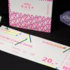 festival ticket card invitation printed with neon toner