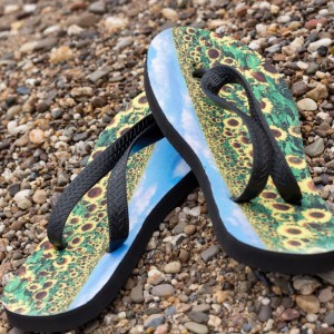Chancletas de verano impresas con un tóner sublime