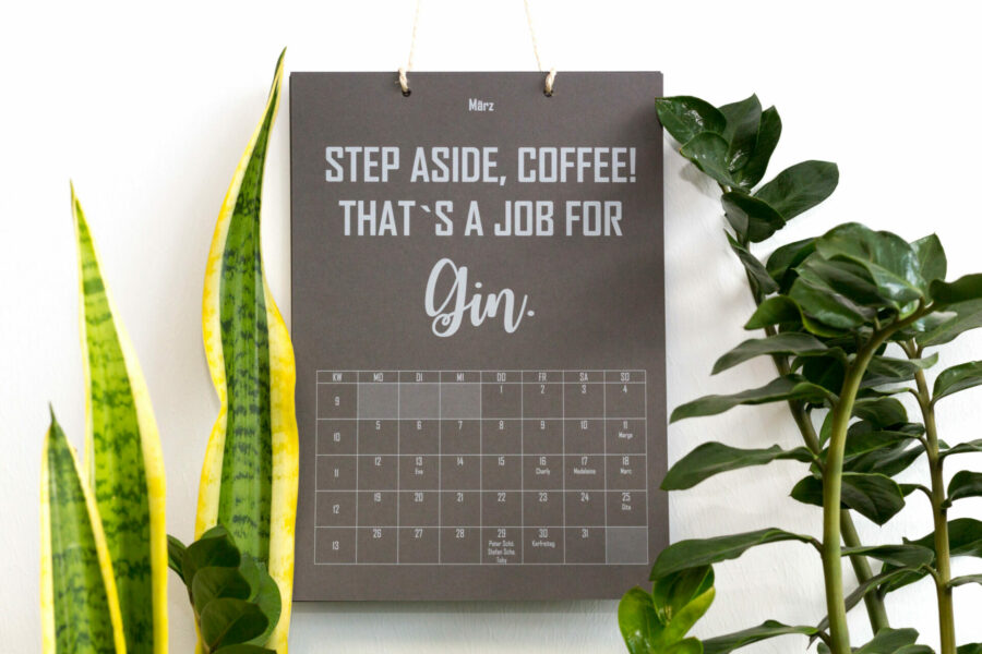 Gin Calendar with White Toner print