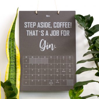 Gin Calendar with White Toner print