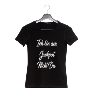 Black cotton t-shirt with White print Black-girls-Shirt-White-Print