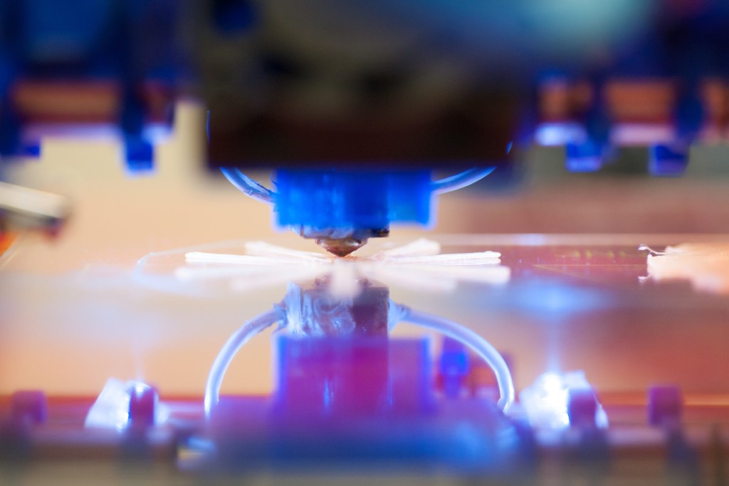 Closeup of 3D printer