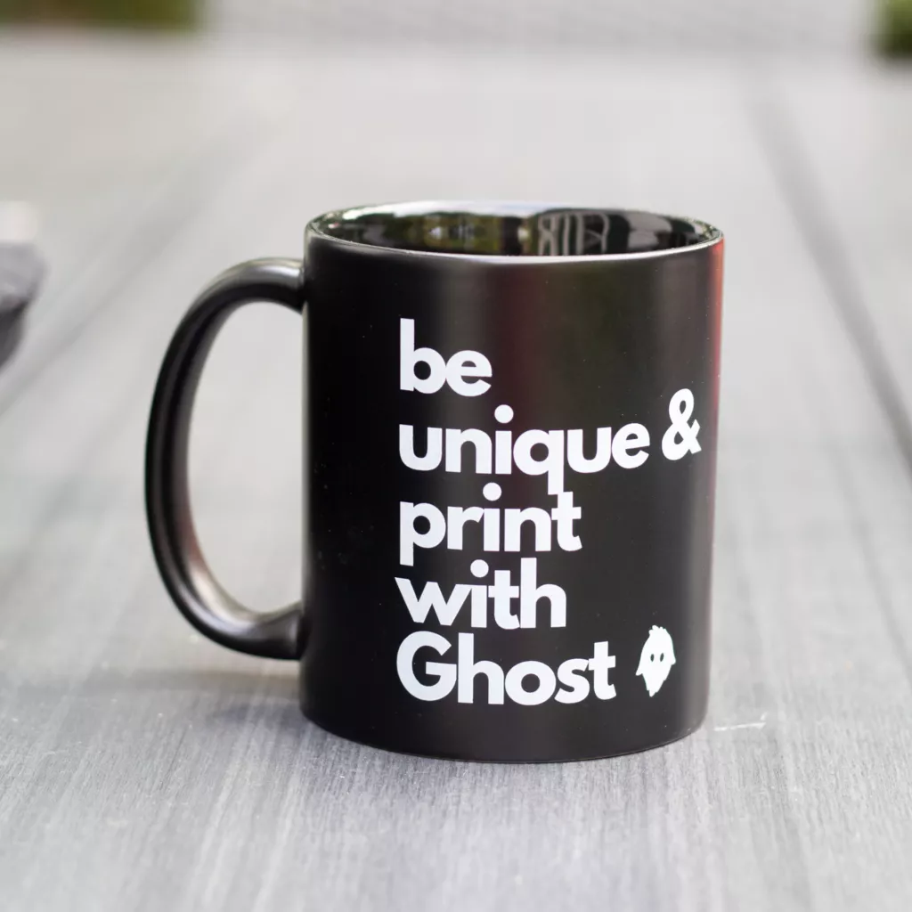 Tassen Schwarz Matt für Weißtoner Transfer Druck • Ghost White Toner
